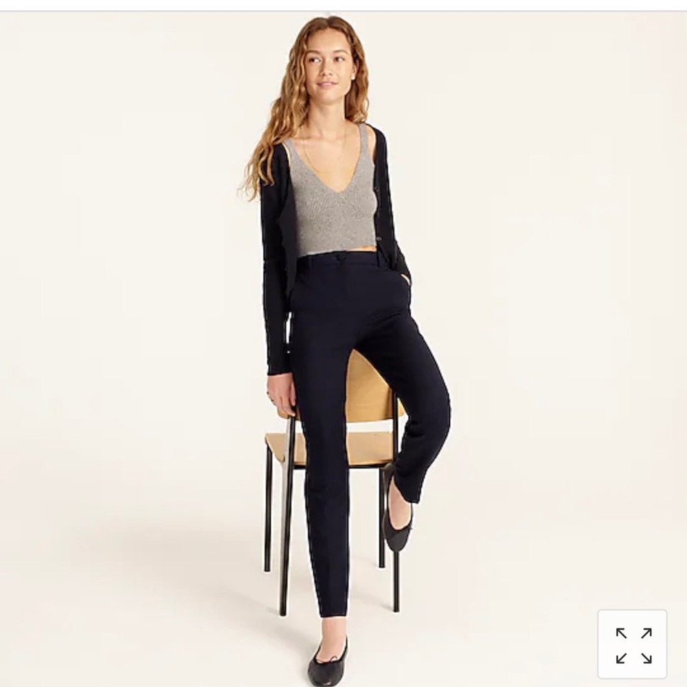 J. Crew Petite High Rise Cameron Four Season Stretch Pant in Black